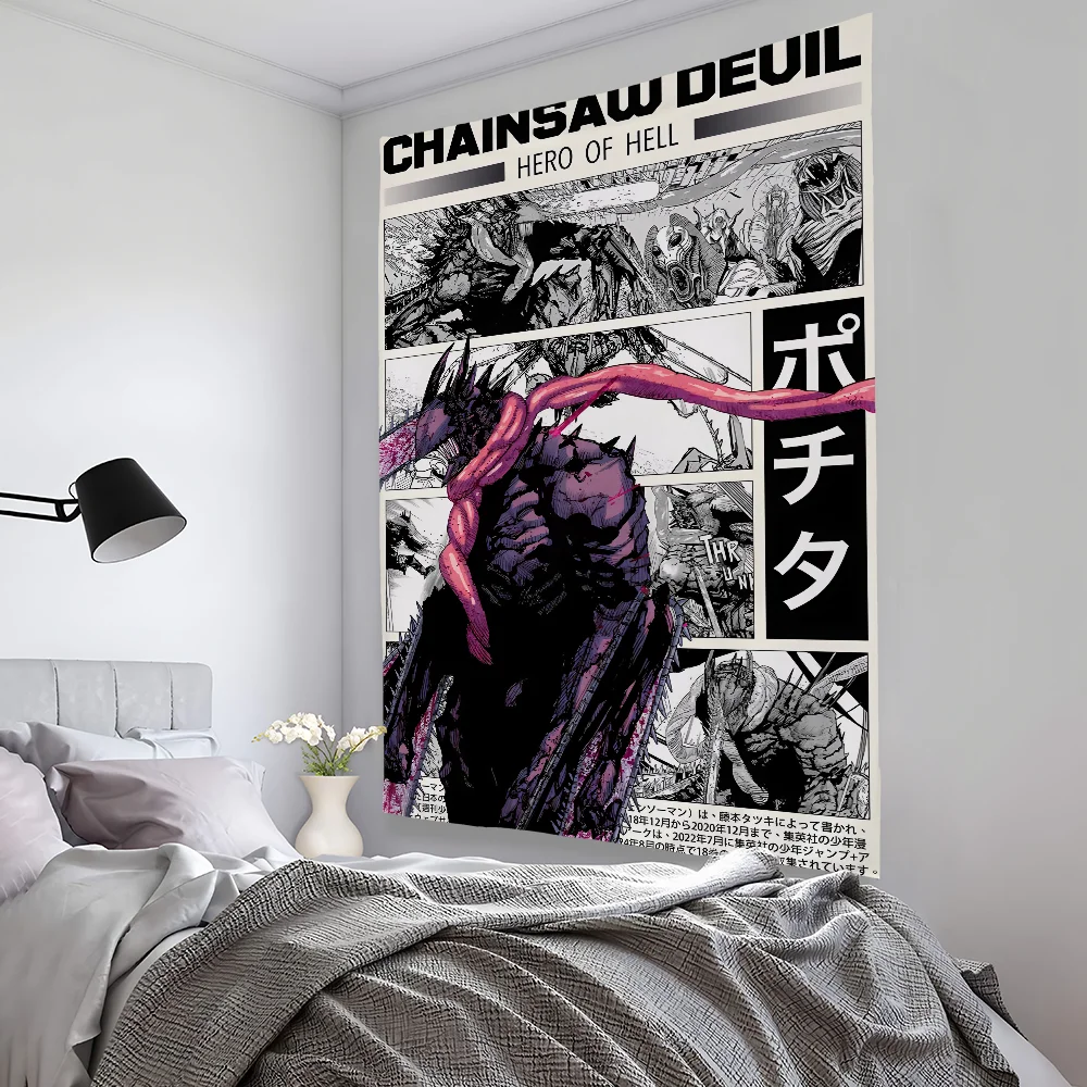 

Anime C-ChainsawS M-Man Tapestry Bedroom Living Bar Garden Outdoor Microfiber Festival Decoration Background Art Banner