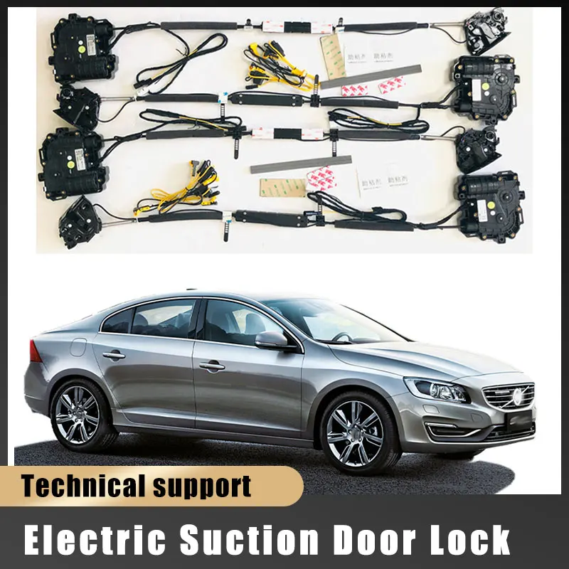 Car Soft Close Door Latch Pass Lock Actuator Electric Absorption Suction Silence Closer For VOLVO S60l 2017~2023