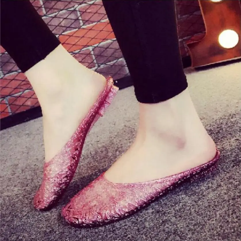 Close toe Women Slippers Woman Crystal Jelly Summer Shoes  Indoor Home Slides for Female Beach Shoes Antiskid Black Gold Red