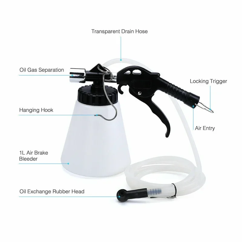 1.75L Large Handheld Pneumatic Brake Fluid Bleeder Tools Set Car Air Extractor Clutch Oil Pump Bleeding Empty Drained