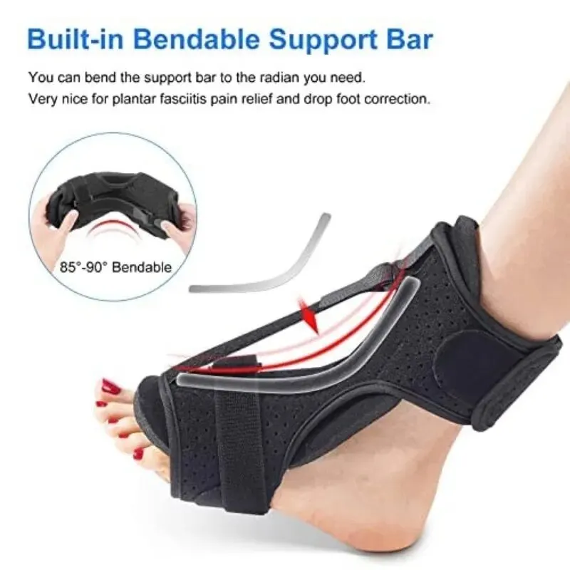 1PC Plantar Fasciitis Night Splint Adjustable Ankle Brace Foot Drop Orthotic Brace for Plantar Fasciitis Arch Foot Pain Achilles