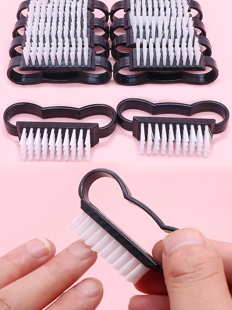 Brosses à ongles en plastique, mélange de couleurs, brosse de nettoyage des mains, nettoyeur de poussière, outils de manucure doux, 10/1 pièces