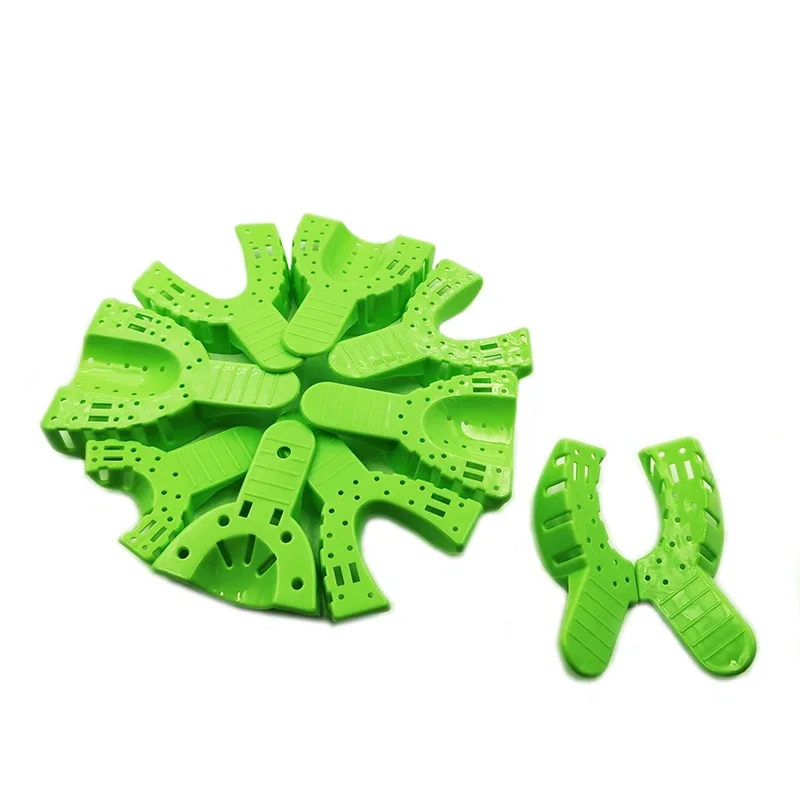 

10Pcs Dental Green Impression Trays Material Plastic Teeth Holder Oral Care Tools Autoclave Dentistry Retractor