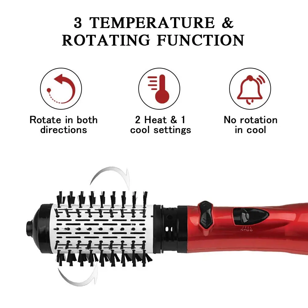 3 In 1 Hair Dryer Brush Rotating Hair Blower Brush Ceramic Hair Curler Volumizer Electric Hairdryer Hot Air Brush Styler