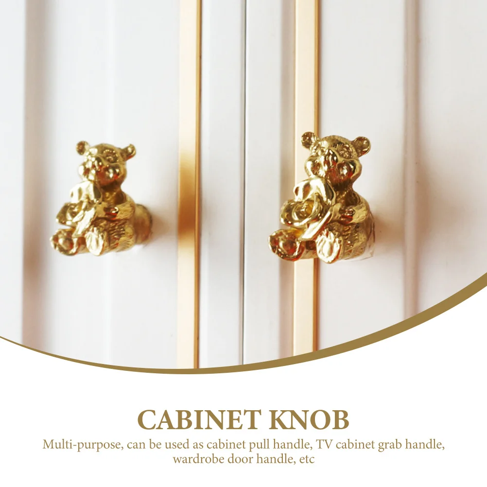 

Bear Design Copper Pull Knob for Cabinet Drawer Handle Modern Simple Style Furniture Door Grip Decor Accessory Wardrobe Knobs