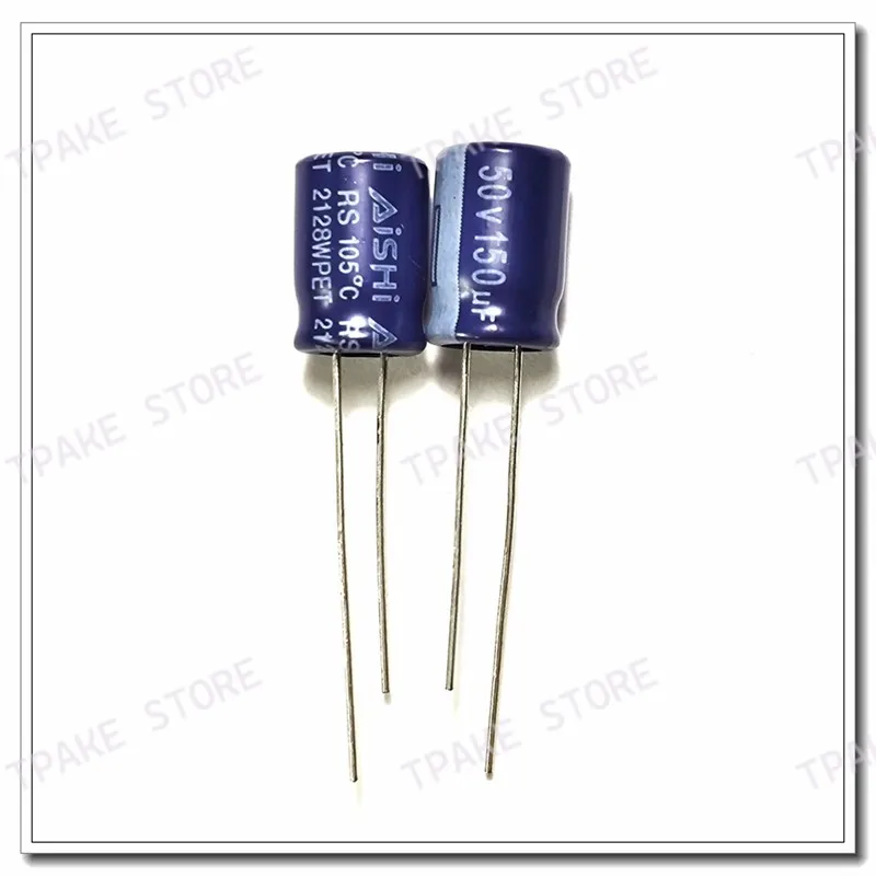 10pcs 150uF 50V 150MFD 50Volt 8x12mm Aluminum Electrolytic Capacitor Radial 150mf50v 150uf50v 50v150mf 50v150uf