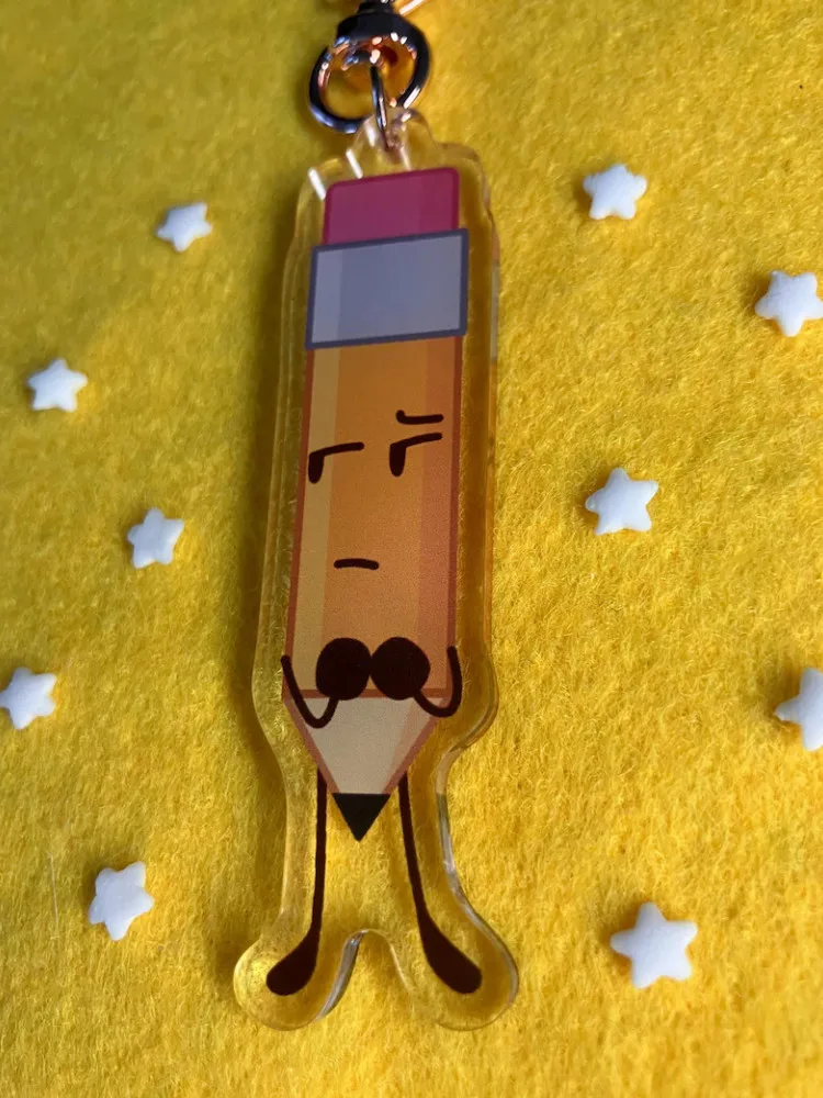 Pencil Double-Sided Acrylic Keychain - BFDI - Object Show Cute cartoon game Character pendant