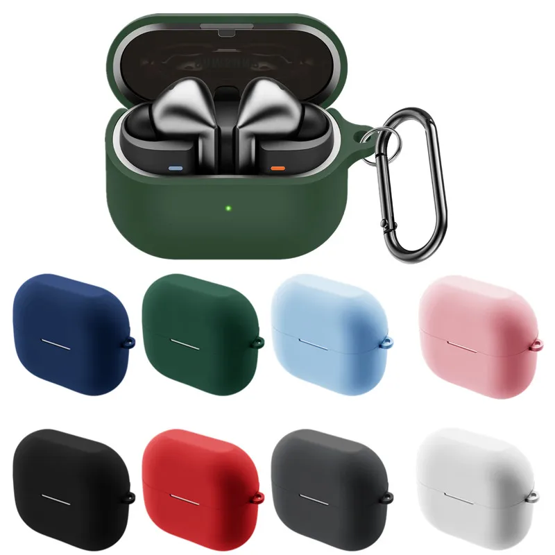 Silicone Case for Samsung Galaxy Buds 4 3 Pro 3 FE Earbuds Accessories Shockproof Cover Dust-proof Keychain Coque Capa Fundas