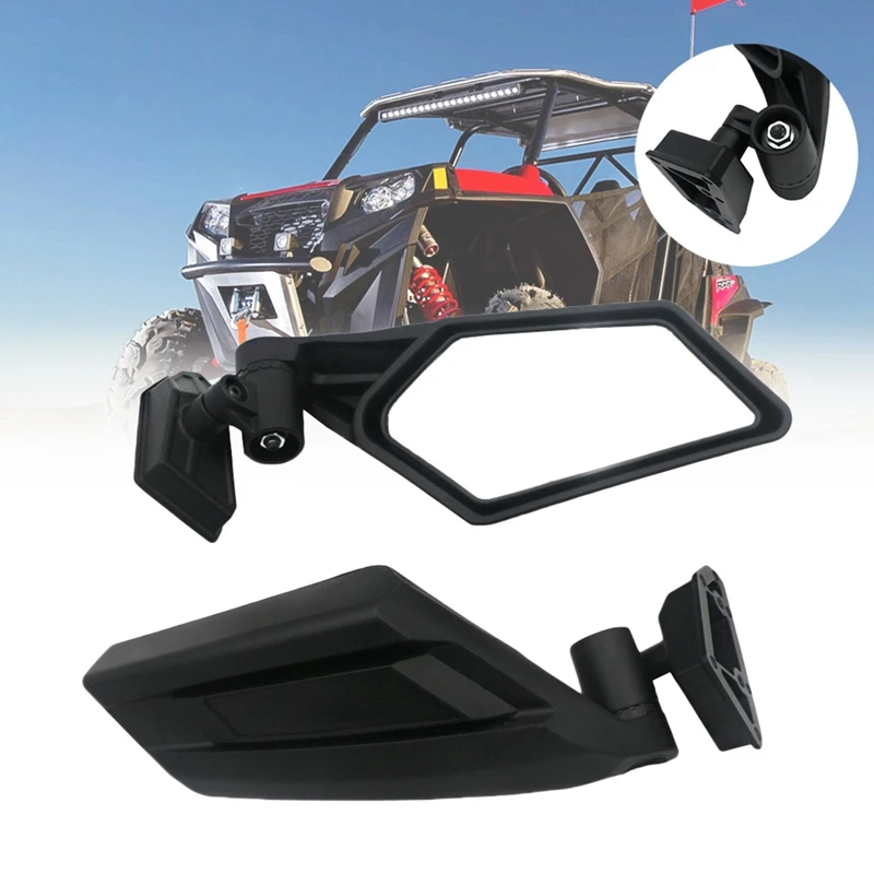 UTV Side Mirrors 360 Degree Adjustable Rearview Mirrors Racing Style For Can Am Maverick X3 Suzuki King Quad