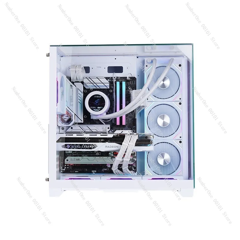 ATX Gaming PC Case Panoramic Tempered Glass 7 Fan Support RGB Lighting Desktop Computer Case High Airflow Gaming Chassis view 4