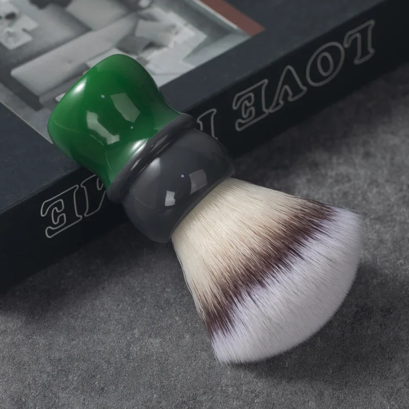 Yaqi Men's New Mocha (Matcha) Synthetic Hair Wet Shaving Brush And Sandalwood Flavored Shaving Soap For Portable Face Cleaning