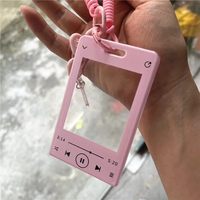 NameTag Spring Lanyards Card Holder Removable Badge Door Credential Holder Slide Cover School Business Plastic ID Card Holder