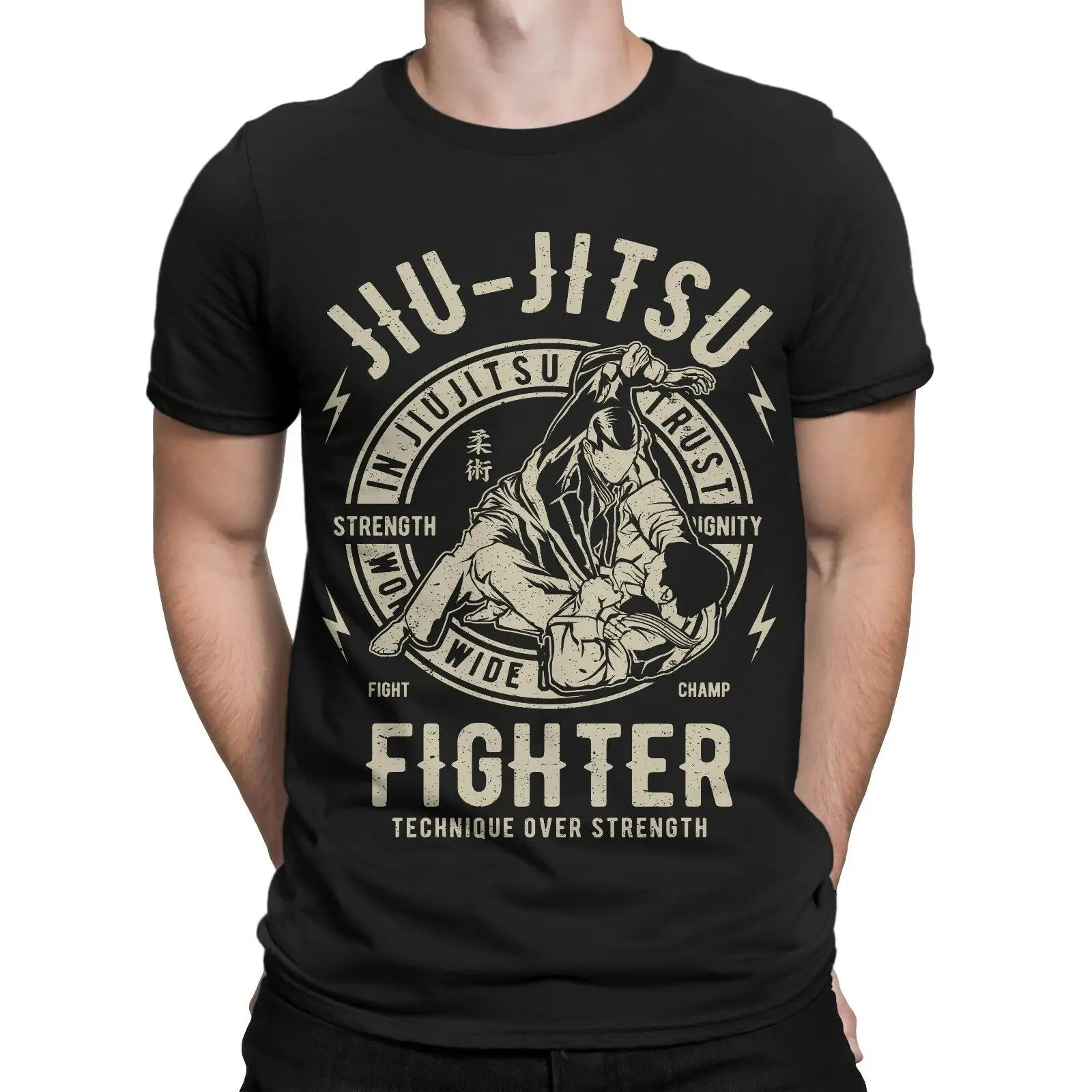 Jiu Jitsu Kämpfer T-shirt MMA BJJ Brasilien Muay Thai Capoeira Boxen Wushu Sport Männer der 100% Baumwolle Casual T-shirt Lose top S-3XL