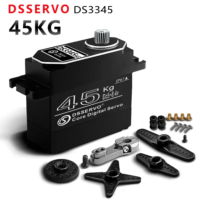 Dsservo IP67 Wodoodporny serwomechanizm 45KG Aluminiowa obudowa Cyfrowa metalowa przekładnia HV 180 ° /270 °   Serwa rdzeniowe do samochodów ciężarowych 1/8 1/10 RC