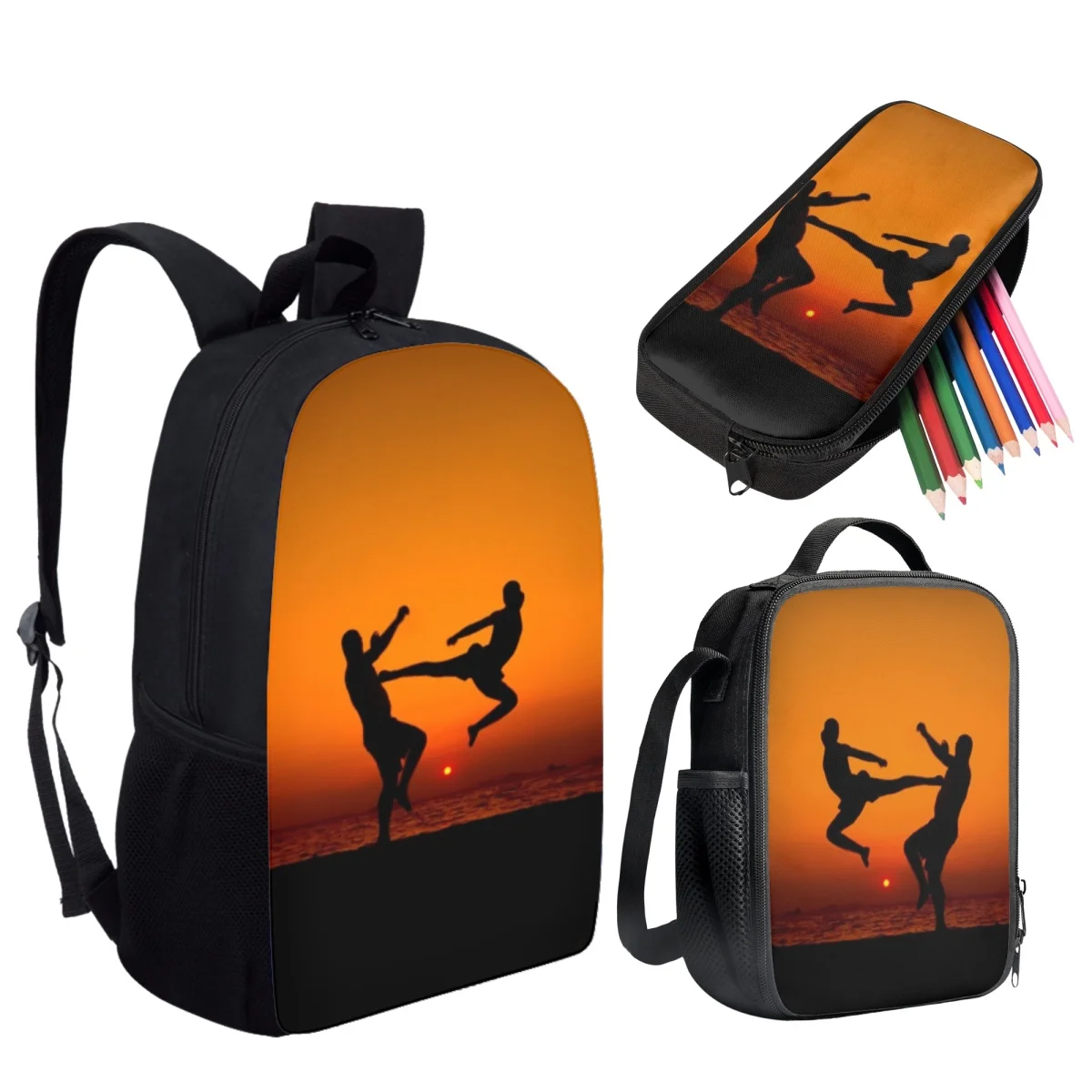 Cool Martial Art JUDO KARATE School Bags for Kids Large Capacity Children School Backpack Set 3pcs Student Mochila Birthday Gift