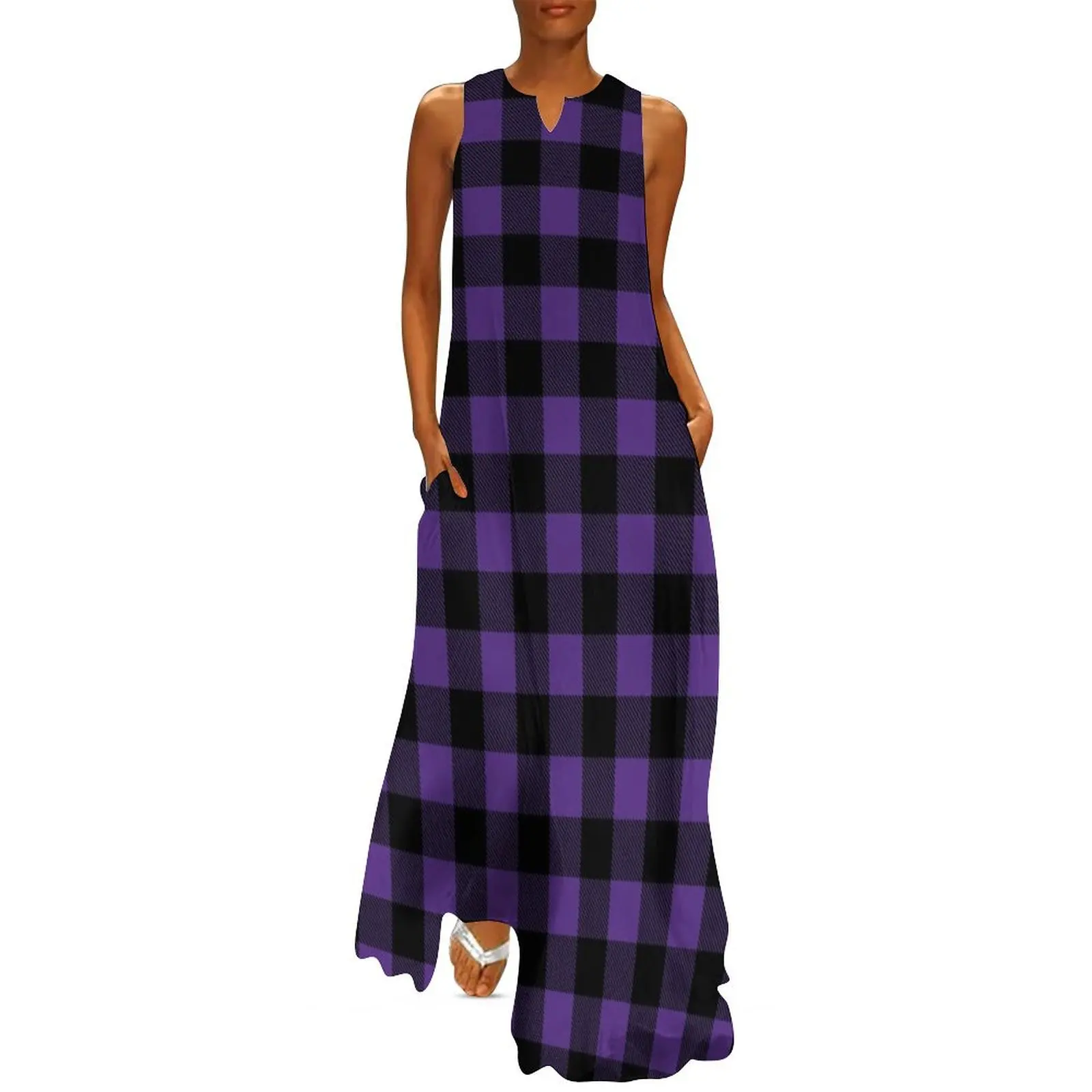 

Lumberjack - Purple/Black Long Dress Dresses Beachwear Women dresses summer elegant dresses plus sizes Dress