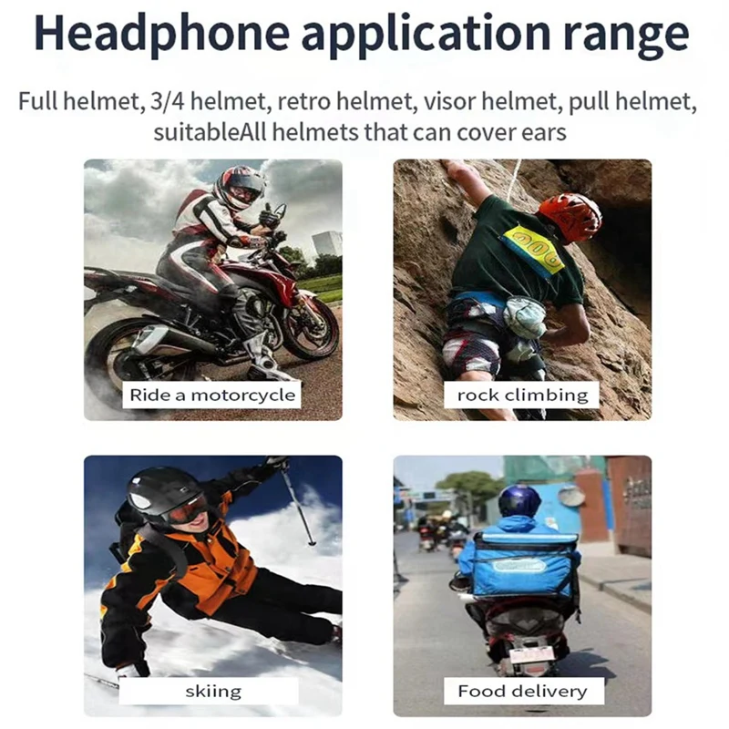 Motorcycle Helmet Headset Wireless Riding Headphone Anti-Interference Motorbike Handsfree Waterproof Stereo Speaker