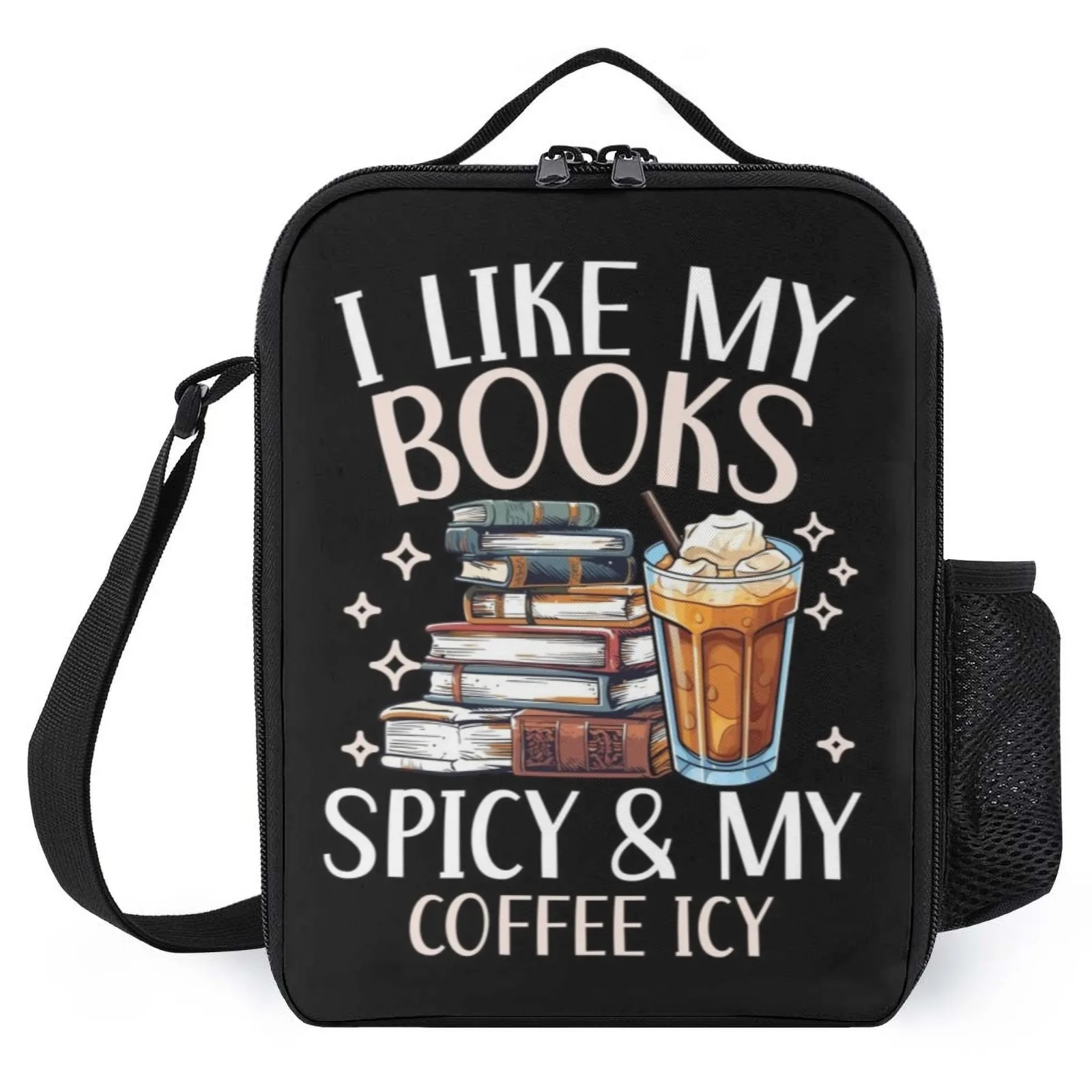 

Сумка для обеда с принтом Bookworm Lonchera Para Almuerzo и плечевым ремнем, ланч-боксы для пищевой изоляции, сумка для ланча