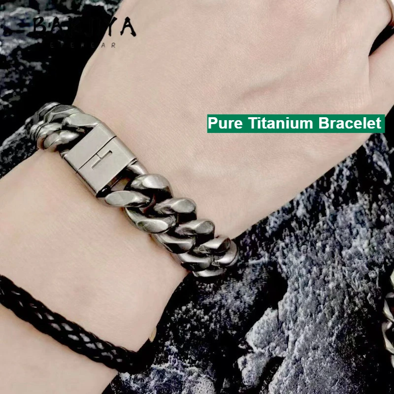 

14mm Pure Titanium Cuban Link Chain, Hypoallergenic Anti-Fade, Urban King Aesthetic - Classic Hip Hop Party/Daily Wear Men Gift