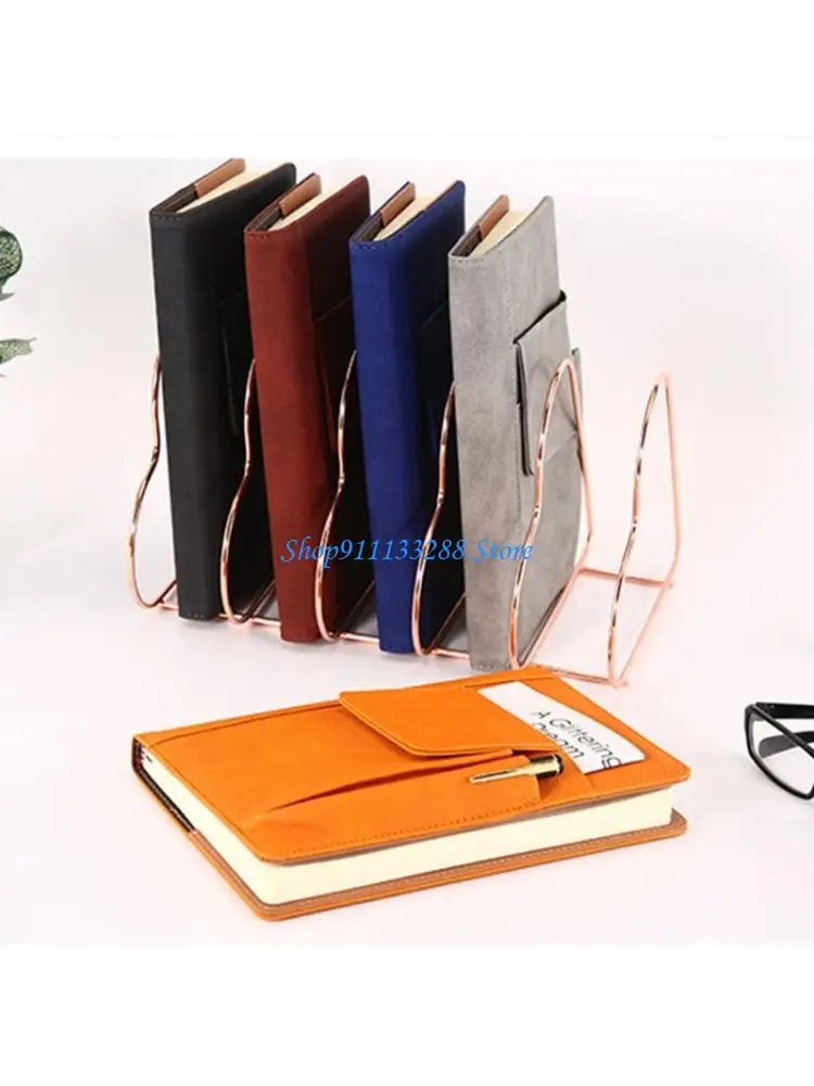 G88D Leather Notebook 100Pages Ribbon Bookmarks For Student Adult Note Taking Drawing
