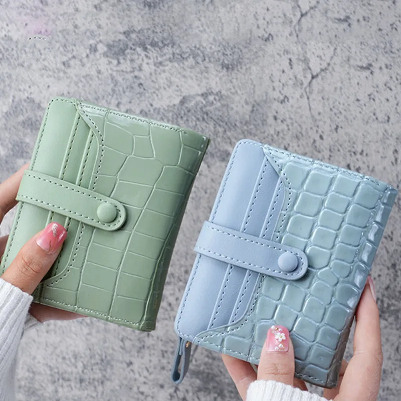 Mini Crocodile Print Clutch Wallet For Ladies PU Leather Marble Pattern Short Credit Card Holder Women's Card Case & Coin Purse