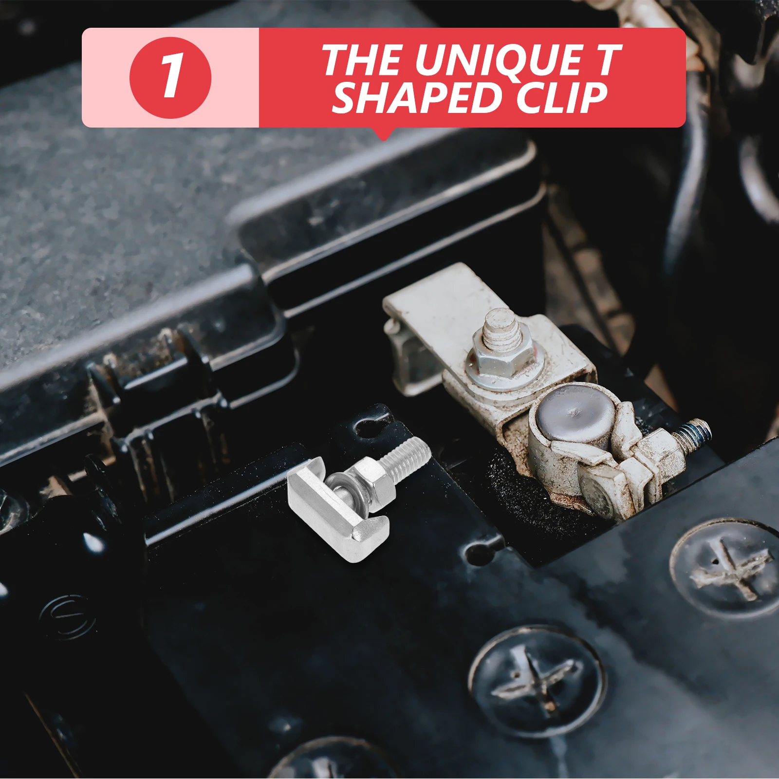 

Stainless Steel T-Shaped Replacement Clip Terminal Bolt Automotive Cable Tensioner Fixed Clip Car Truck Accessories