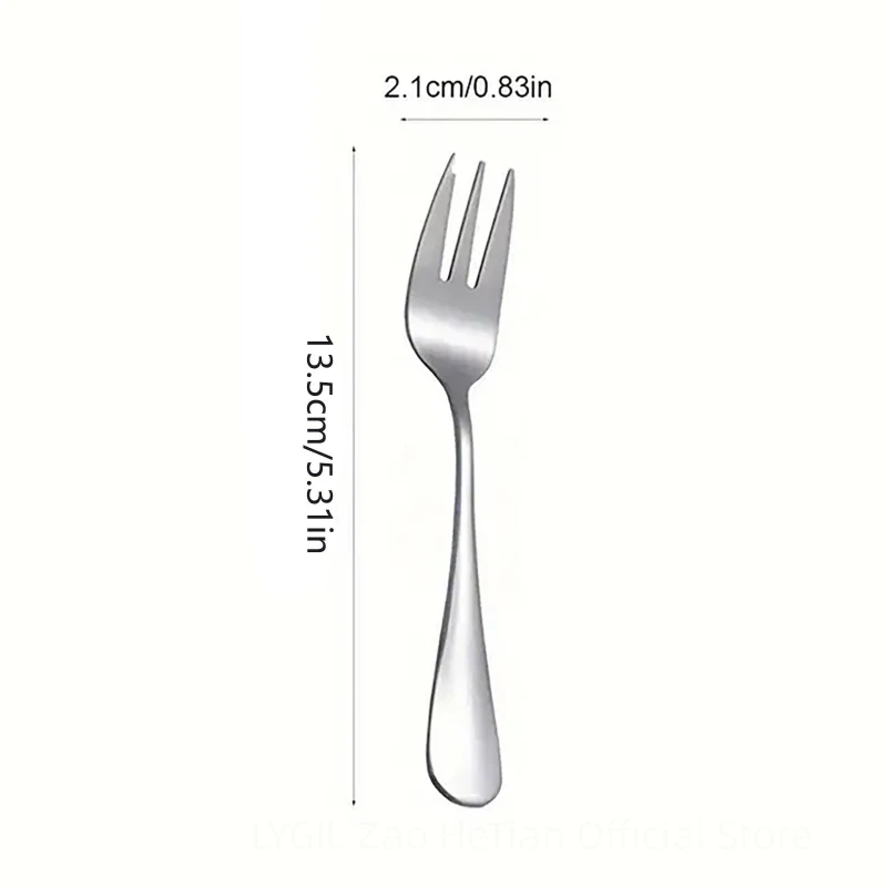 6pcs Stainless steel cutlery fruit forks dessert forks are small and delicate for entertaining guests