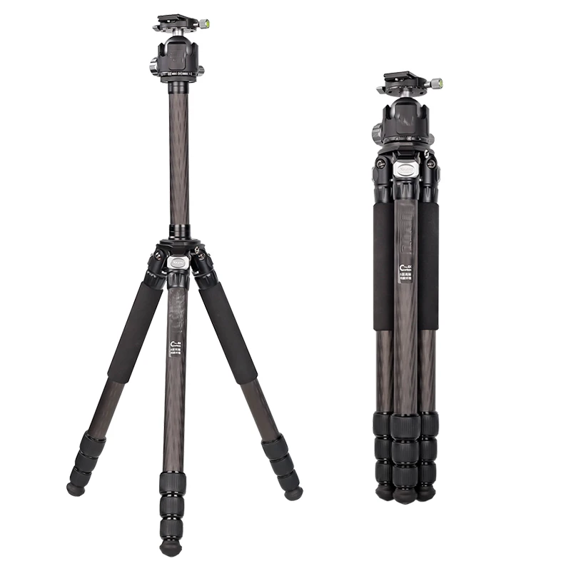 Zeland X324C+LG52 Professional Portable 32mm Carbon fiber Tripod for DSLR Digital Camera with ball head