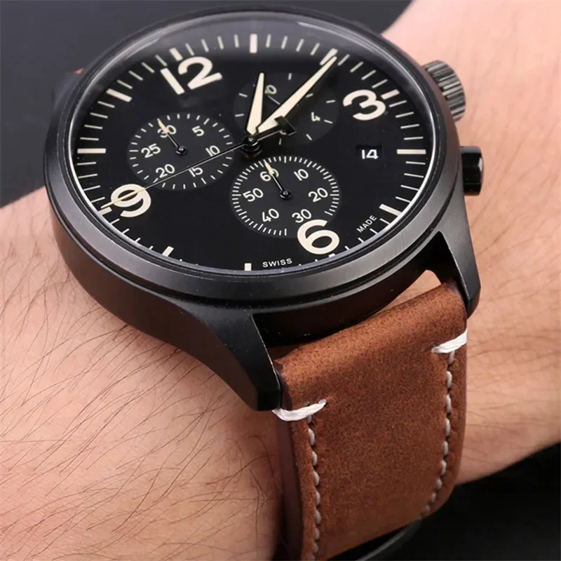 20mm 22mm 24mm Genuine Leather Strap Men Retro Nubuck Cowhide Watch Band Bracelet for Seiko Omega MoonSwatch Watch Accessories