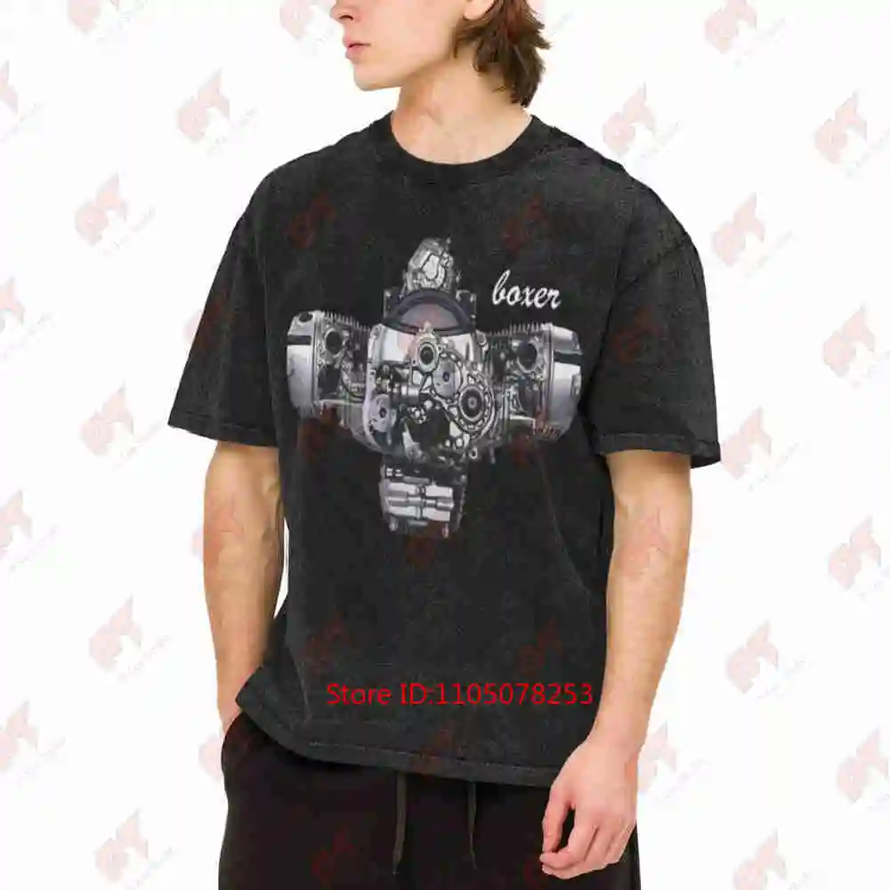 R1200GS RT R1200R Motorcycles Boxer Engine Logo Vintage Washed Tee Pure Cotton T-Shirt