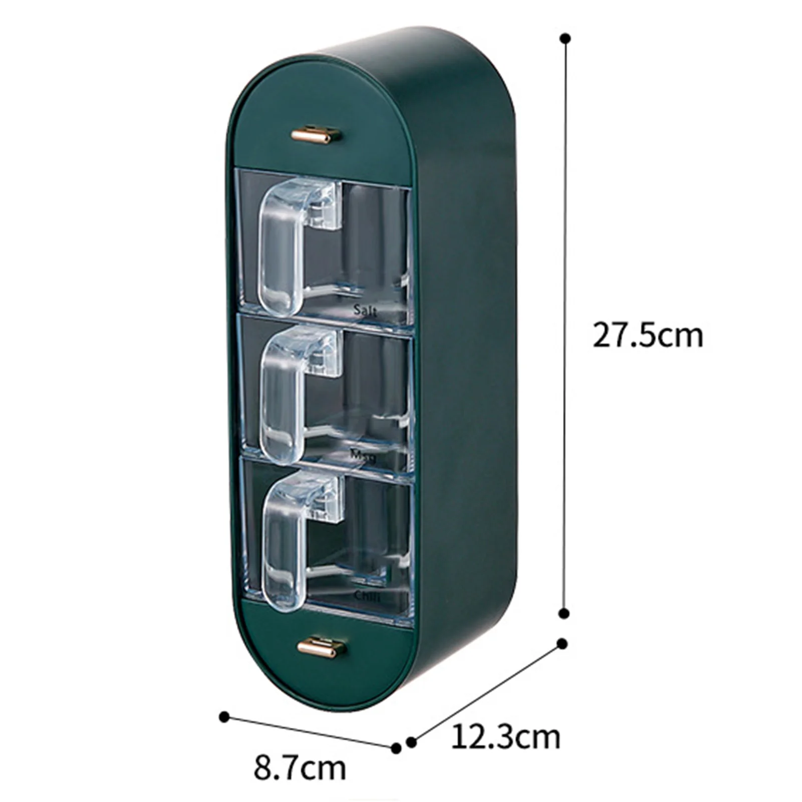 3 in 1 Kitchen Seasoning Box Sturdy Storage Container Salt Boxes for Sauces Sugar Spice Beans