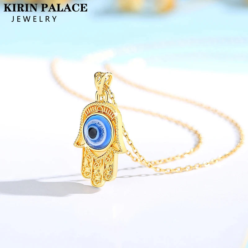 

AU750 Pendant Unique Eye Design Necklaces Real 18K Gold Pendant Anniversary Party Gift High Jewelry for Women