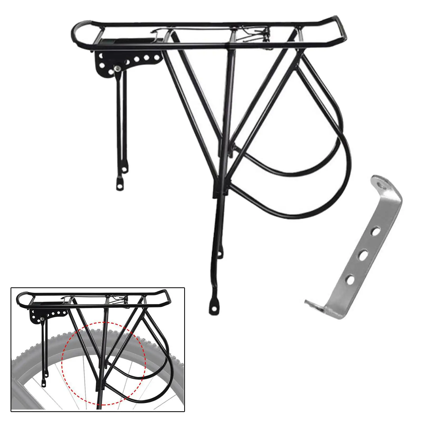 Bike Cargo Rack Luggage Holder Tailstock Easy Installation Rear Bicycle Rack