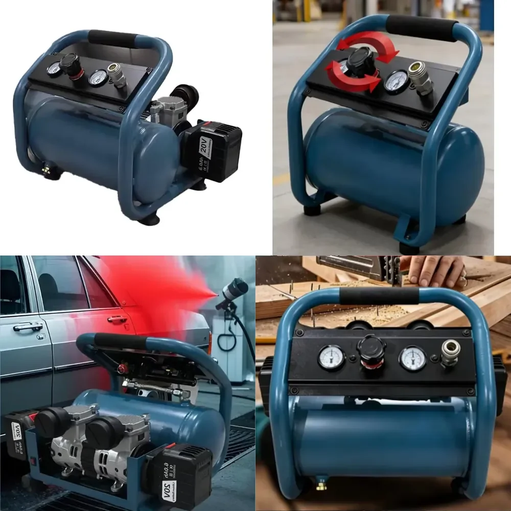 2026 Portable Air Compressor for Car Bike Ball Inflator Small Brushless Lithium Battery Dual Motor 10L High Power