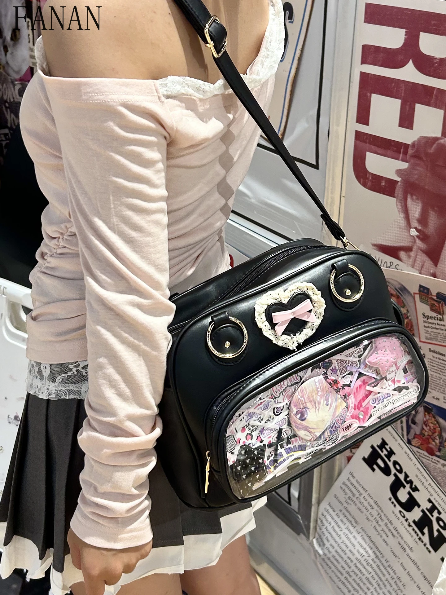 

Original Small Capacity Versatile Crossbody Bags for Girls Sweet Cute Handbags Transparent Bow Women's Crossbody Bag