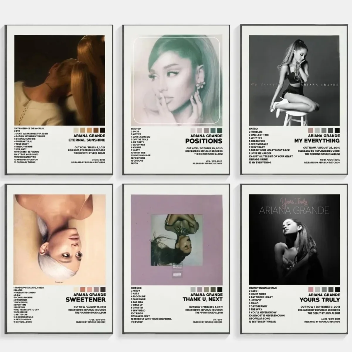 Impresiones de carteles, nuevo arte A-Ariana G-Grande 2024, cubierta de álbum de música del sol eterno, pintura en lienzo, imagen artística de pared, decoración del hogar para habitación