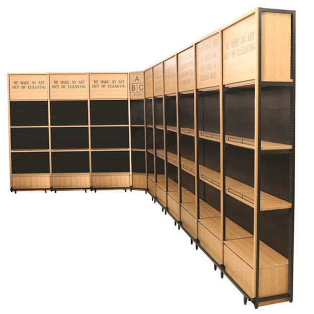 

High End Modern Wooden Supermarket Shelf Big Supermarket Shelf with Cabinet