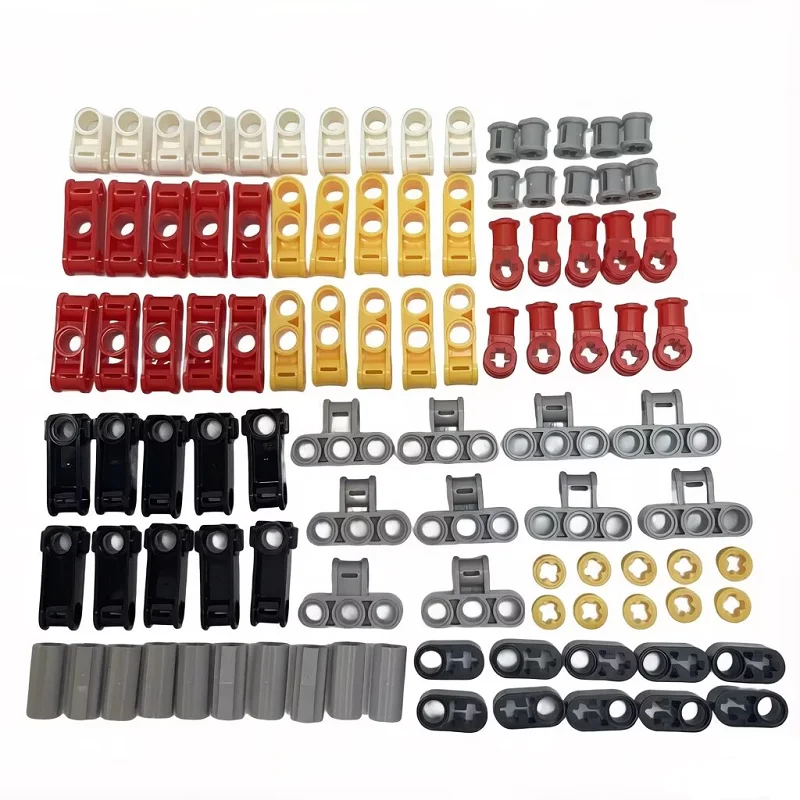 100pcs screw fittings set, technology building block shaft bolt connector, 9686, building block toy accessories bag. view 5