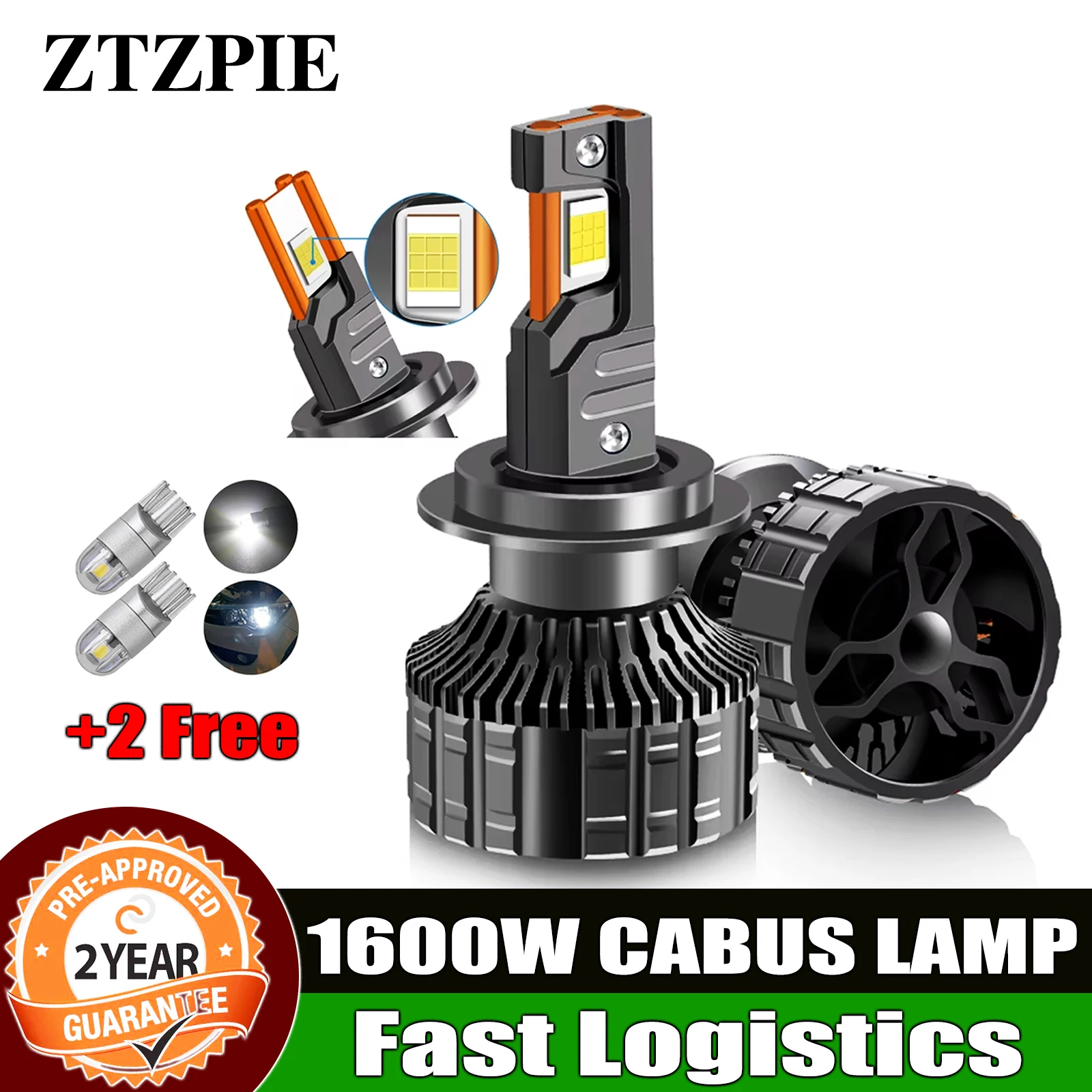 ZTZPIE 300000lm Powerfu 6000k White 9005/HB3 9006/HB4 H1 H7 H4 H11 9012 Canbus Led Car Headlight  CSP 8860Car Lamp 1600W 12V