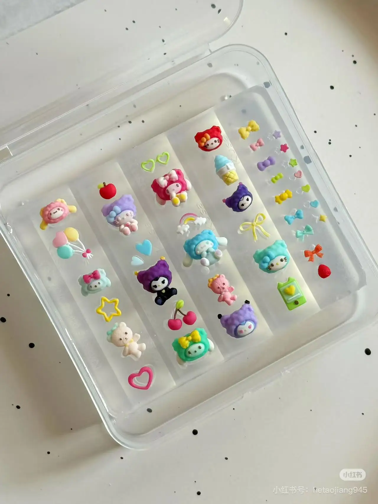 Kawaii Cartoon Sanrio Hallo Kitty Kuromi 3D Acryl Nagel Form Hand Gravur Form Nail art Dekorationen Silikon Nail art