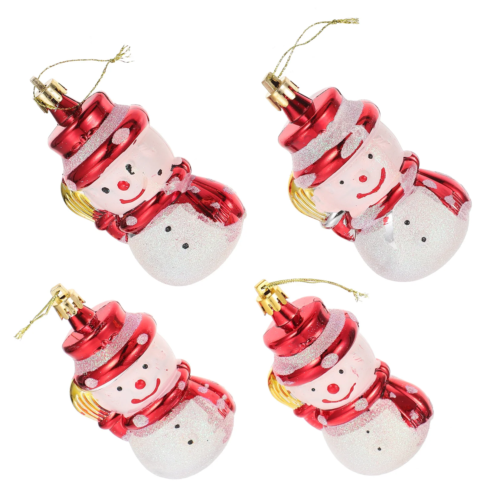

4Pcs Christmas Tree Pendant Santa Claus Xmas Hanging Decor Plastic Ornaments Christmas Party