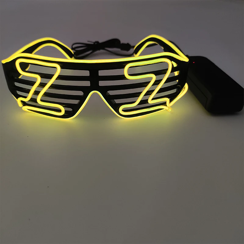 EL Draad Fluorescerende LED Sluiter Bril Persoonlijkheid Light up Brief Bril Mannen Vrouwen Nachtclub Knipperende Bril Brillen Rekwisieten