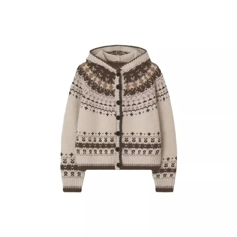 

Retro Sweater Knitted Cardigan Coat Women's Autumn and Winter 2025 New Style