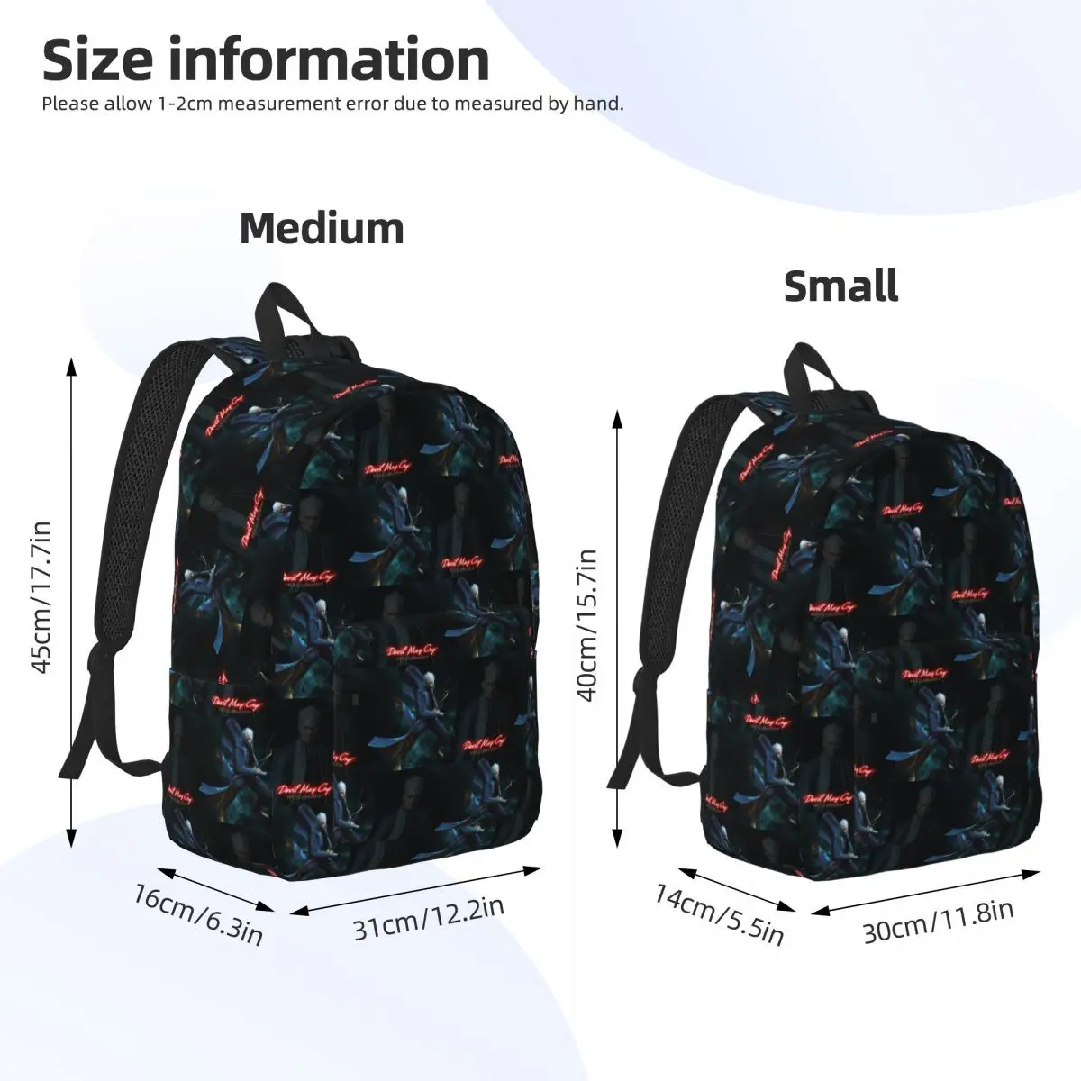 Vergil From The Devil May Cry Series Backpack Daypack Large Capacity Children BookBag School Bag Shoulder Bags for Men Women
