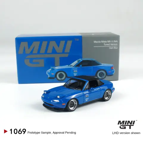 MINIGT 1:64 Mazda Miata MX-5 (NA) Tuned Version Dark Blue MGT Alloy Car Model 1069