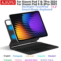 Funda con teclado mágico para Xiaomi Pad 7 2024 Mi Pad 7 Pro, funda inteligente para tableta de 11,2 pulgadas para Xiaomi Pad 8, funda para teclado español alemán