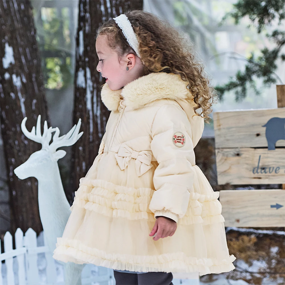 デイブベラガールズダウンジャケット秋冬ベビーガールファッショ - Baby Clothing Zipper のレビューと価格