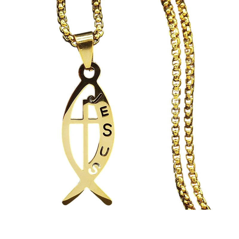 Exquisite Personalized Fishbone Pendant Necklace Minimalist European American Jewelry Accessory Stainless Steel Trendy Ornament
