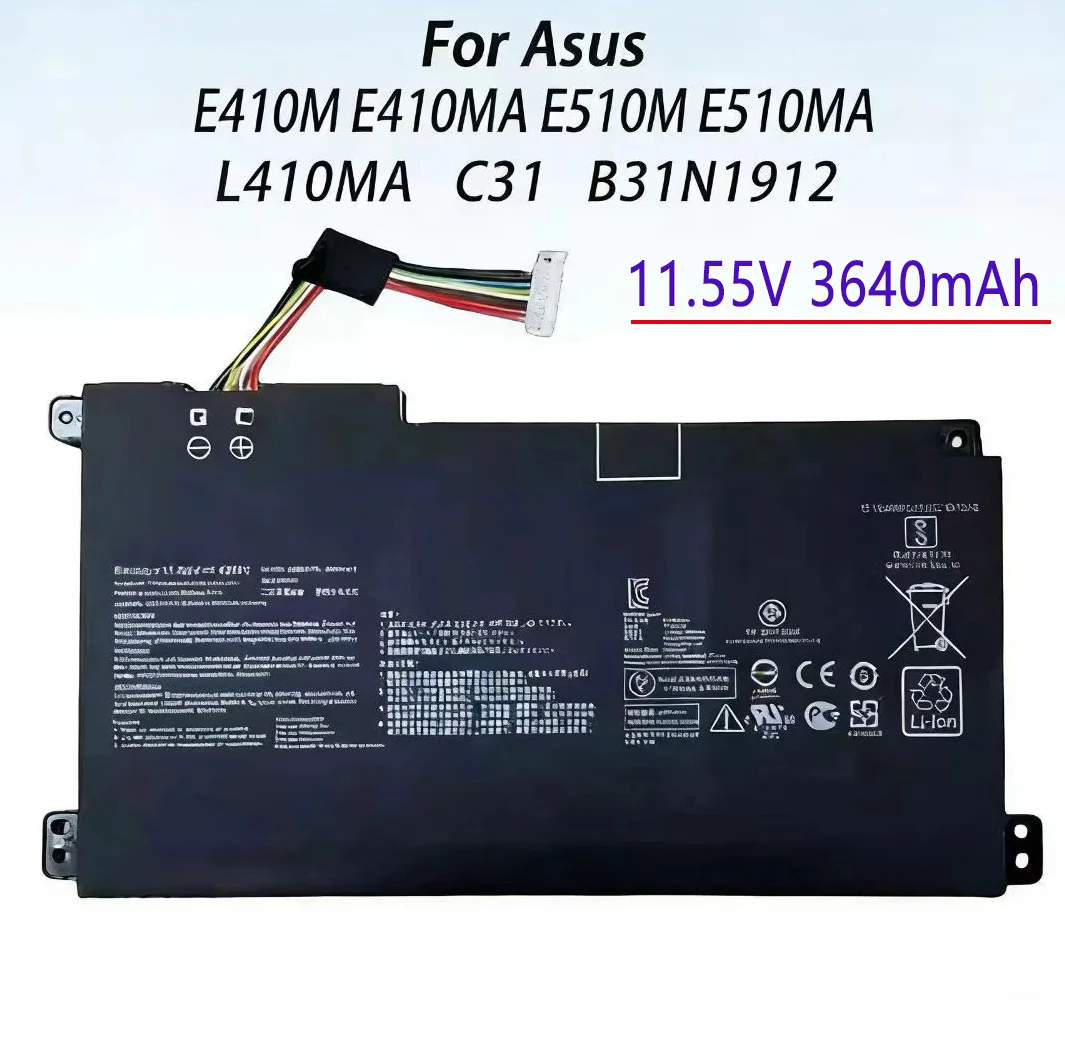 

100% New for Asus E410M E410MA E510M E510MA L410MA C31 B31N1912 battery
