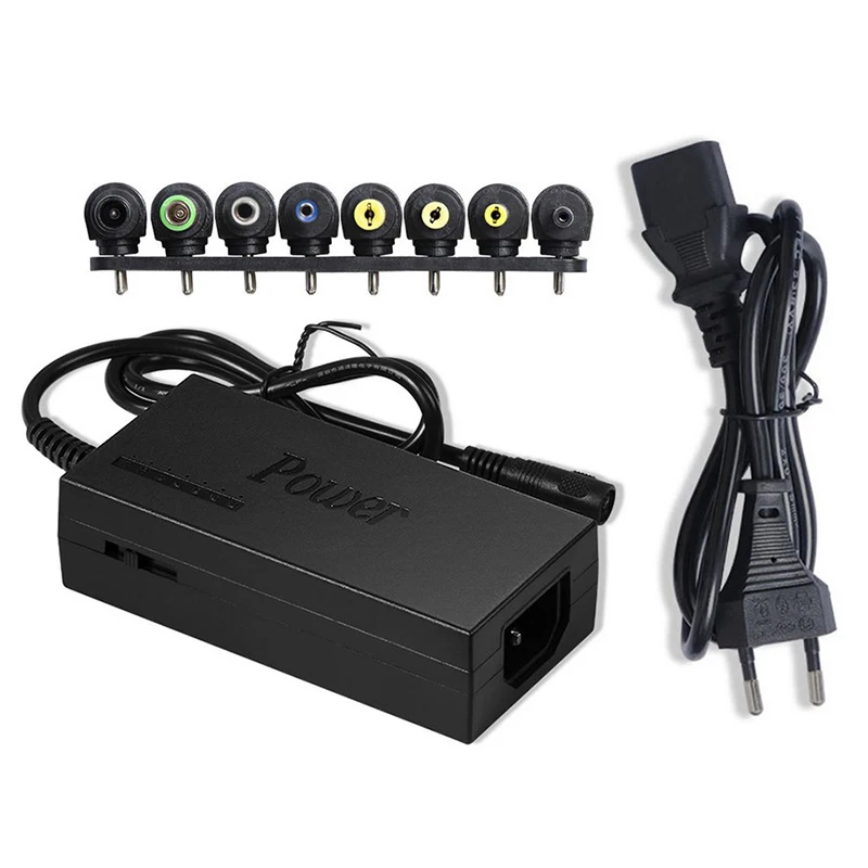 Adaptador de corriente Universal para ordenador portátil, conjunto de cargador ajustable de 96W, 12V a 24V, CC de 5,5x2,1mm, 8 enchufes para Dell, Toshiba, Hp, Lenovo, Asus, Acer